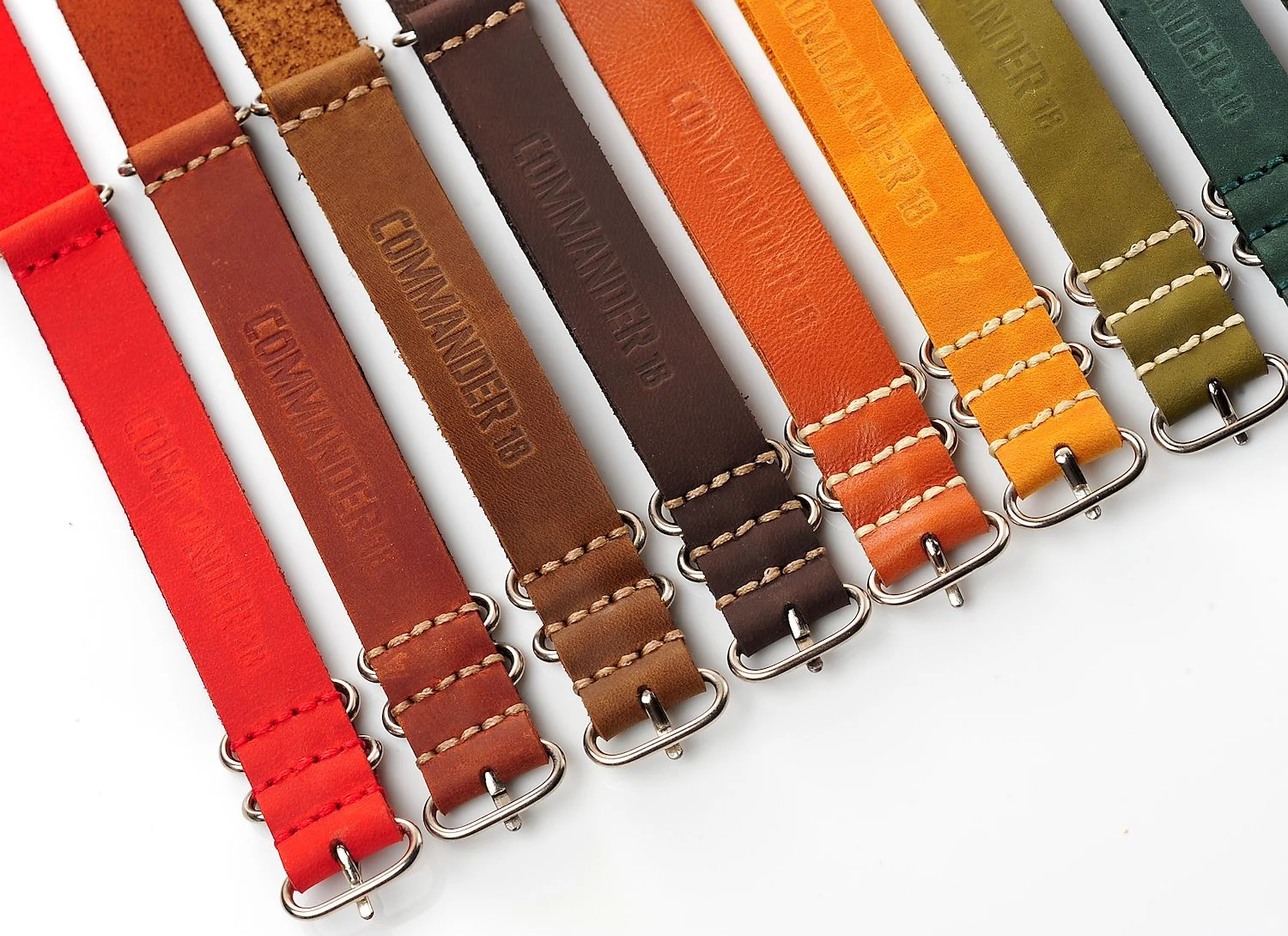 NATO Commander® version 2: genuine leather straps in 13 shades - hand stitched!