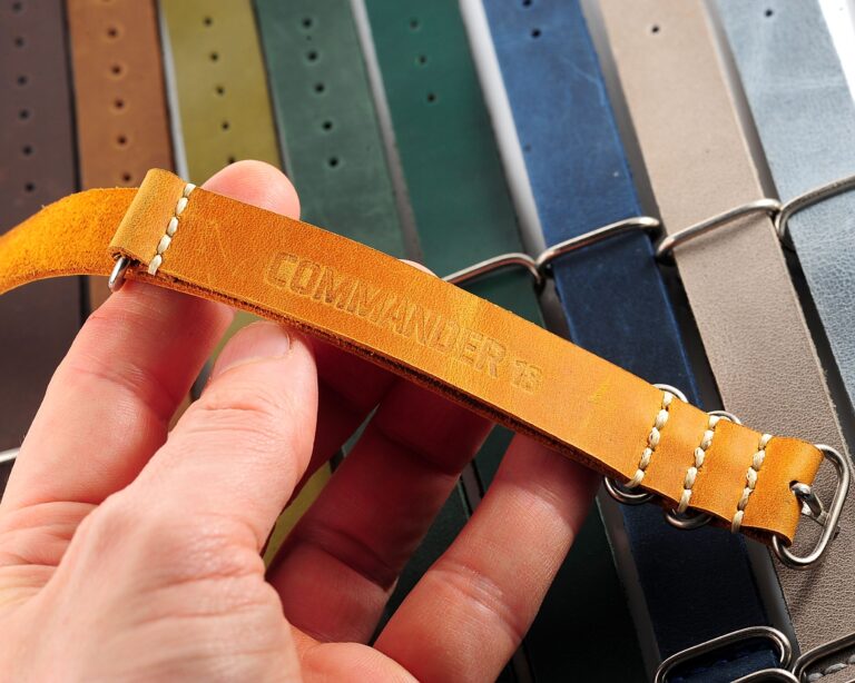 NATO COMMANDER® version 2: genuine leather straps in 13 shades - hand stitched!