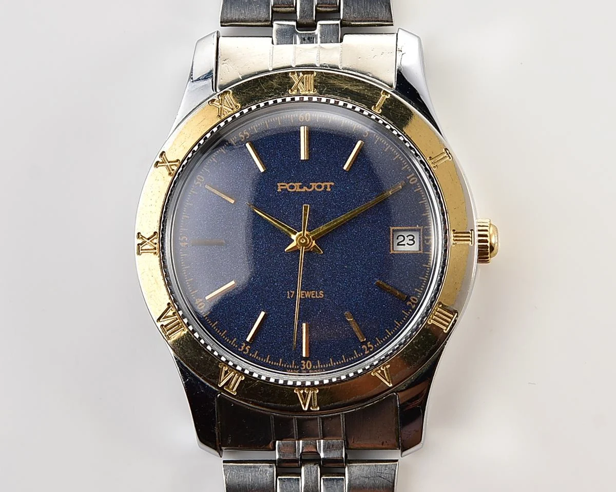 Large Poljot mechanical wrist watch