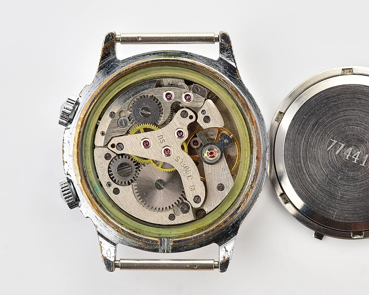 Soviet Poljot mechanical watch with alarm clock function