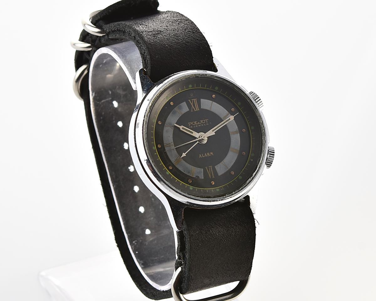 Soviet POLJOT mechanical watch with alarm clock function
