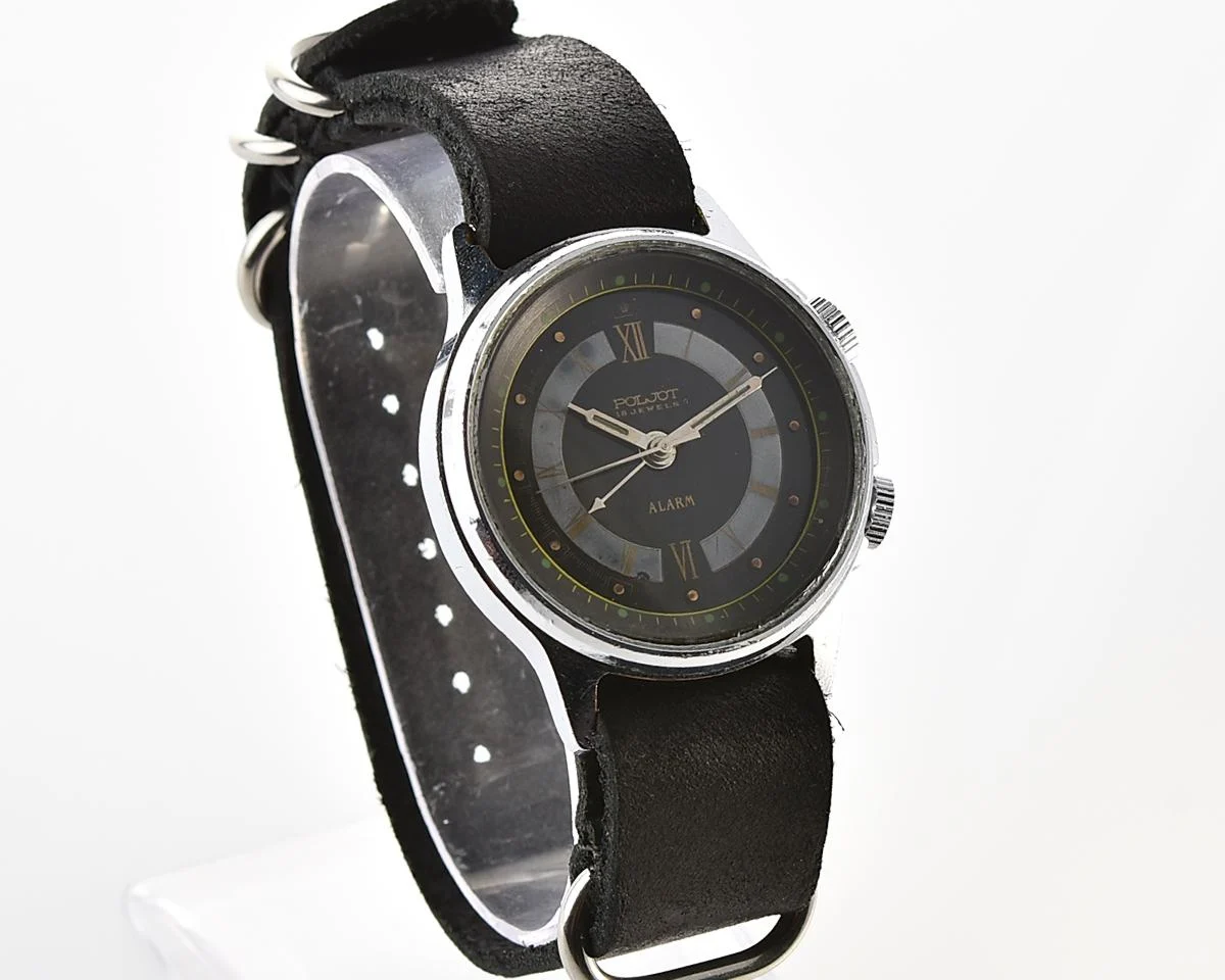 Soviet Poljot mechanical watch with alarm clock function