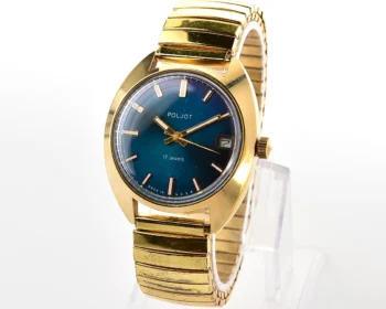 Excellent vintage Soviet Poljot mechanical gold-plated wristwatch