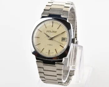 Vintage Soviet Poljot mechanical wristwatch with original stainless steel bracelet