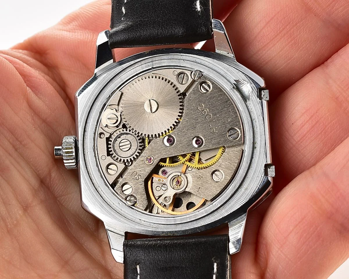Vintage Soviet Raketa mechanical watch with black Braille dial (for visually impaired)