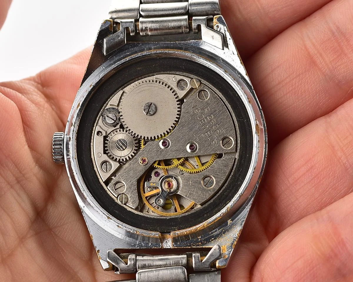 Raketa vintage mechanical wrist watch with double calendar
