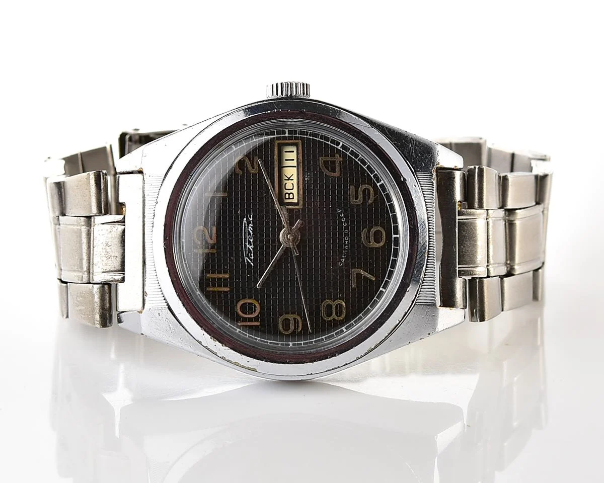 Raketa vintage mechanical wrist watch with double calendar