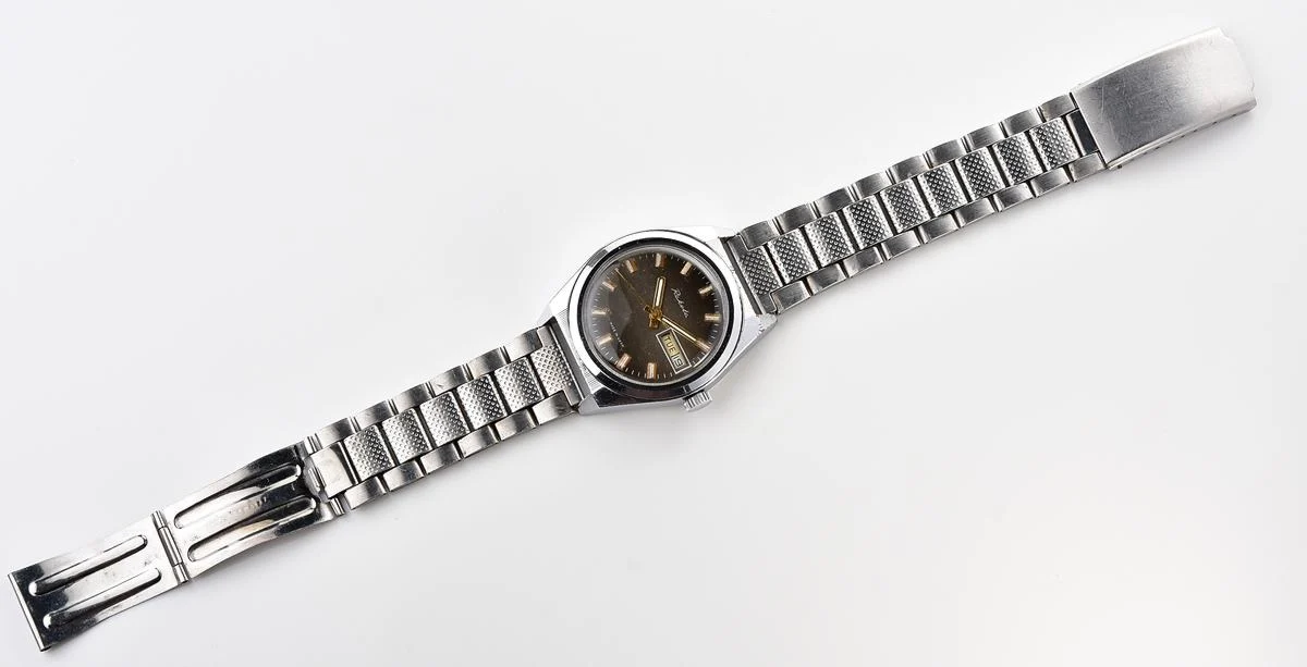 Raketa vintage mechanical wrist watch with double calendar