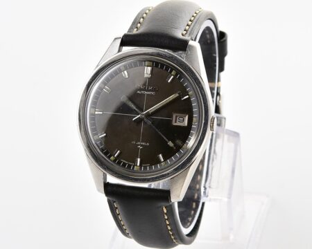 Vintage 1974 SEIKO Automatic 17 jewel mechanical watch - Charcoal Crosshair Dial