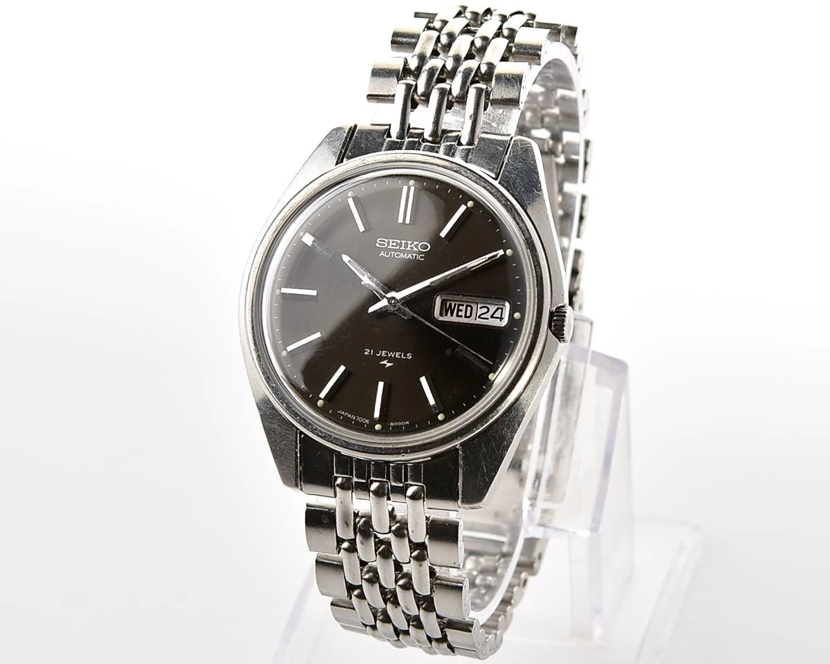 Vintage Seiko 21 Jewels Automatic with Charcoal Sunburst Dial - from September 1970