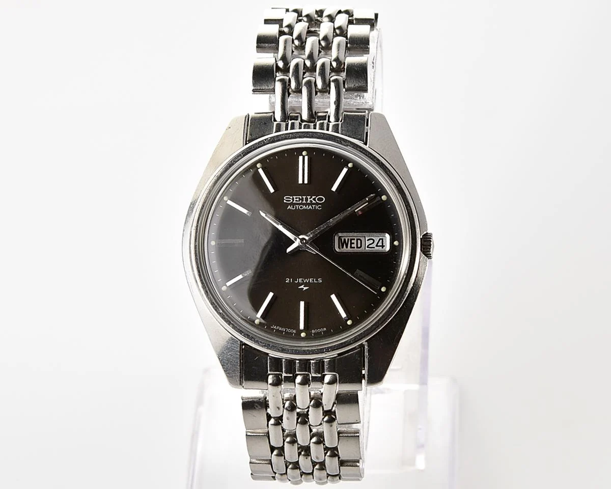 Vintage Seiko 21 Jewels Automatic with Charcoal Sunburst Dial - from September 1970