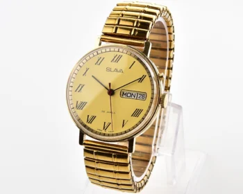 Excellent Slava Soviet gold-plated mechanical vintage watch