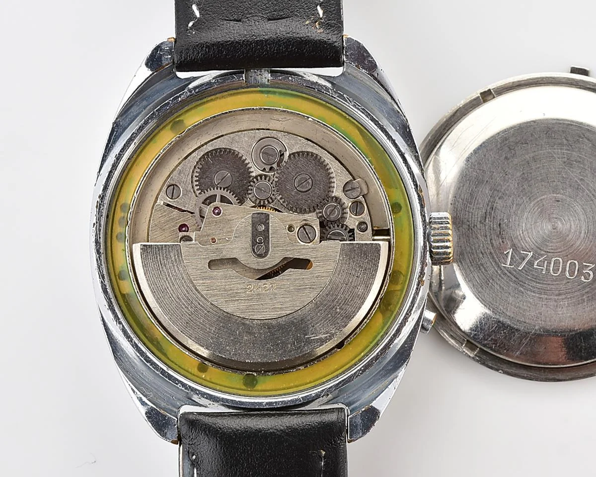 Slava Soviet mechanical vintage watch with automatic self-winding movement