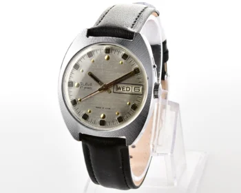 Slava Soviet mechanical vintage watch with automatic self-winding movement