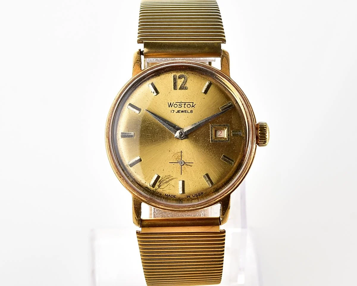Vintage Soviet Wostok (Vostok) mechanical gold-plated wristwatch