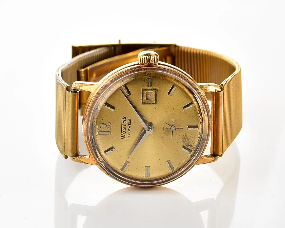 Vintage Soviet Wostok (Vostok) mechanical gold-plated wristwatch