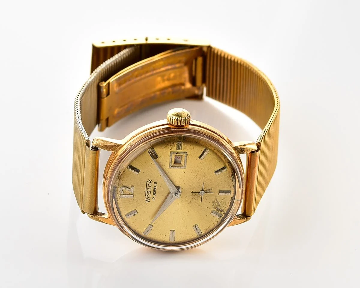 Vintage Soviet Wostok (Vostok) mechanical gold-plated wristwatch