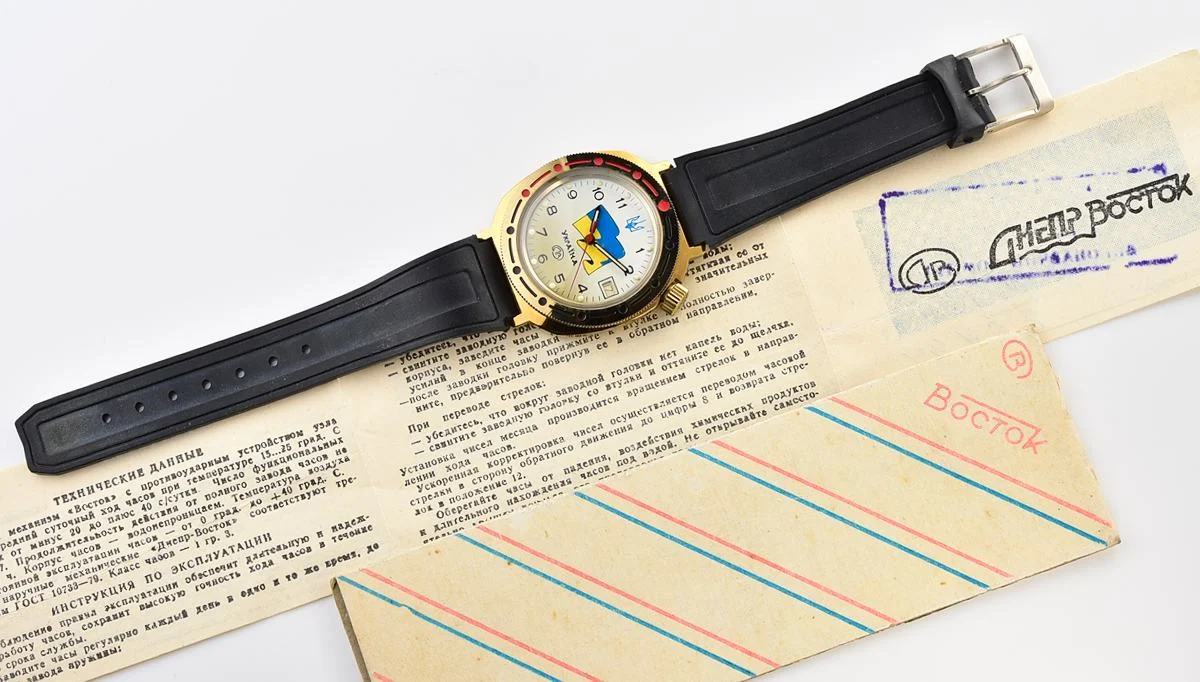 TIME CAPSULE: Vostok Komandirskie mechanical watch with flag of 🇺🇦Ukraine, New Old Stock (NOS)!