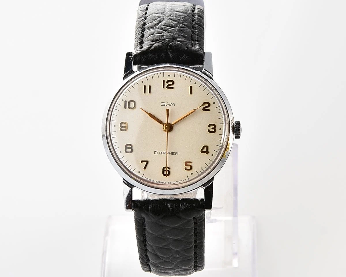 Vintage Soviet mechanical ZiM watch with central second hand