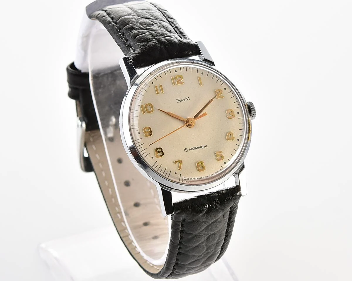 Vintage Soviet mechanical ZiM watch with central second hand
