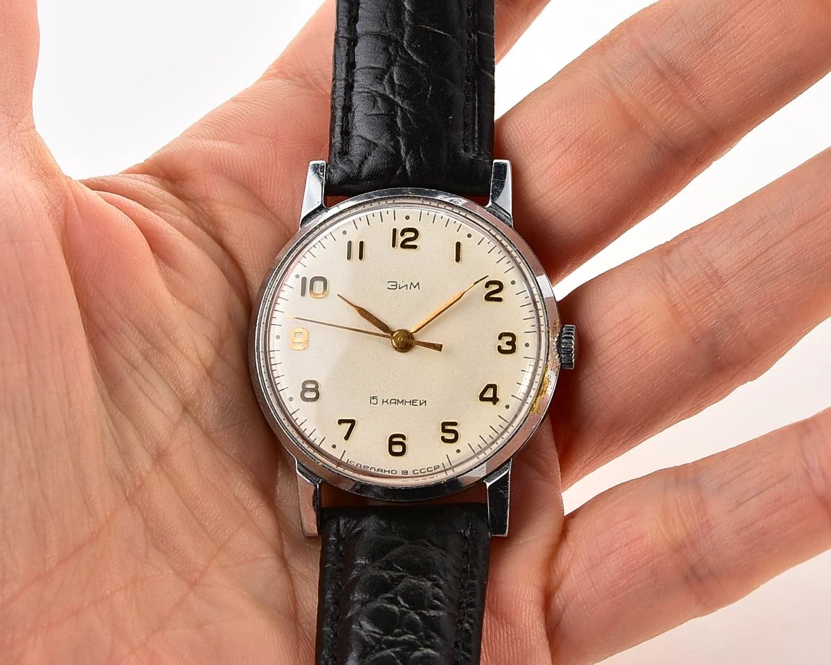 Vintage Soviet mechanical ZiM watch with central second hand