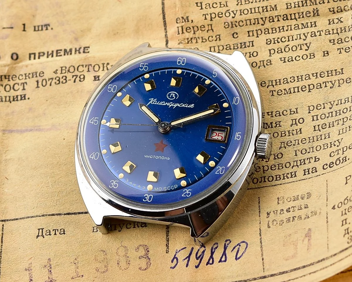 Time Capsule: Soviet Vostok Komandirskie mechanical watch, Zakaz MO CCCP, New Old Stock (NOS) from November 1983!