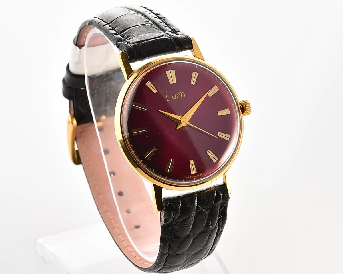 Soviet gold-plated vintage mechanical watch Luch