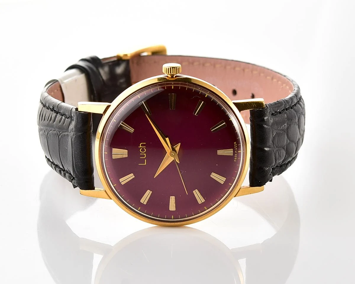 Soviet gold-plated vintage mechanical watch Luch