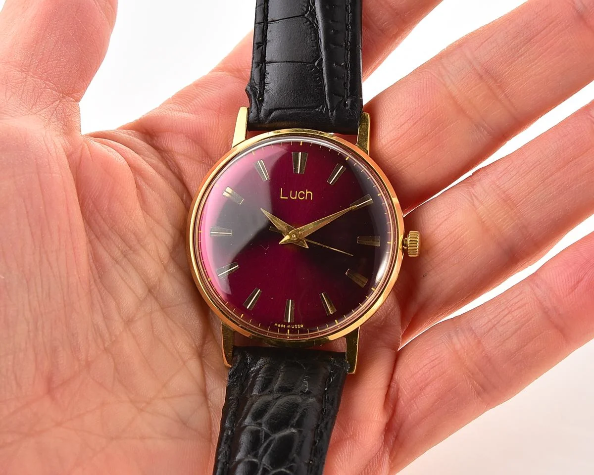 Soviet gold-plated vintage mechanical watch Luch