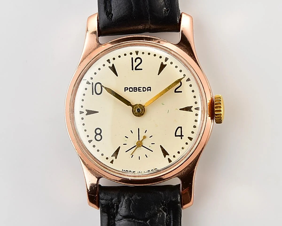 Excellent vintage Soviet mechanical watch Pobeda Zim from the 1950s