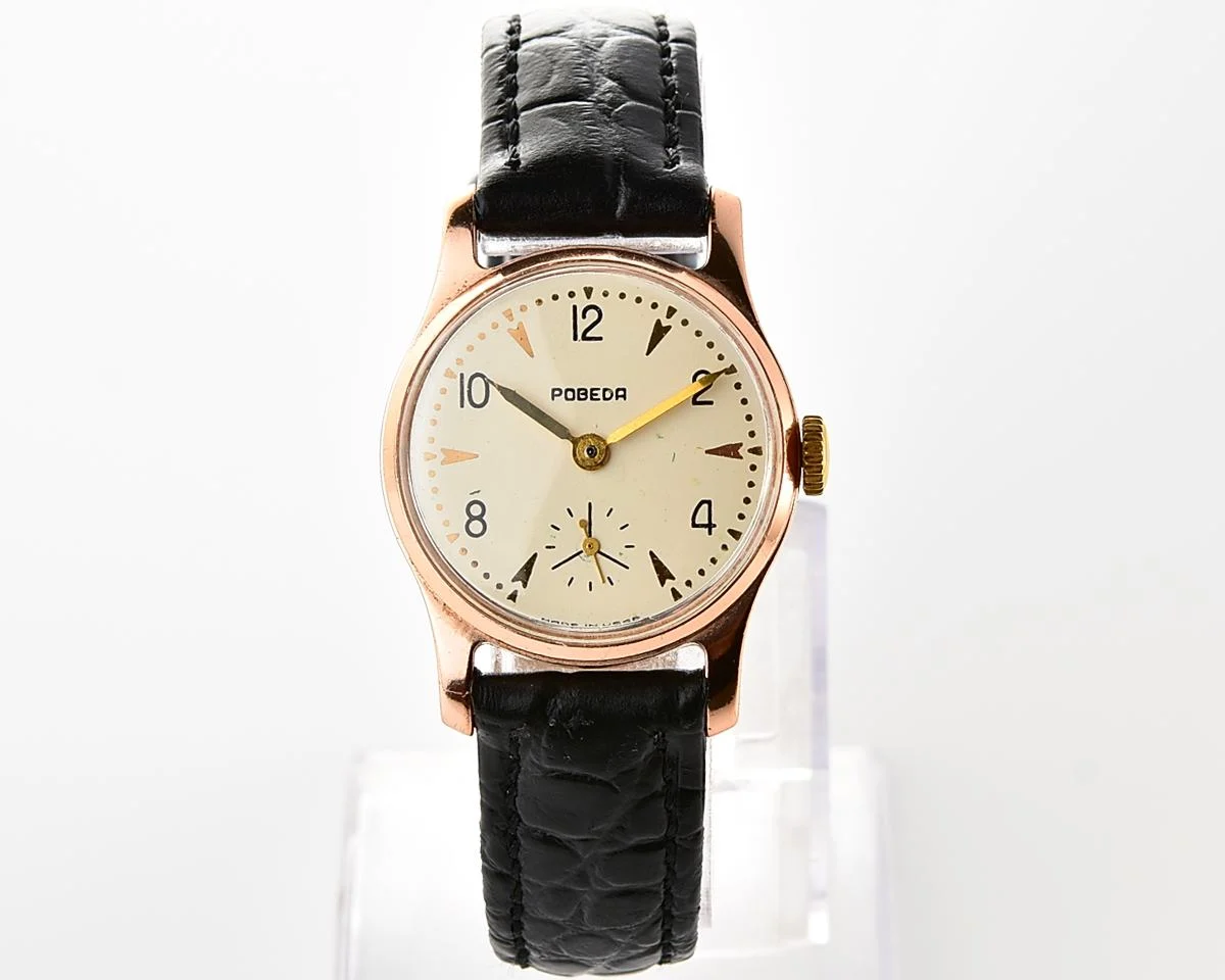 Excellent vintage Soviet mechanical watch Pobeda Zim from the 1950s