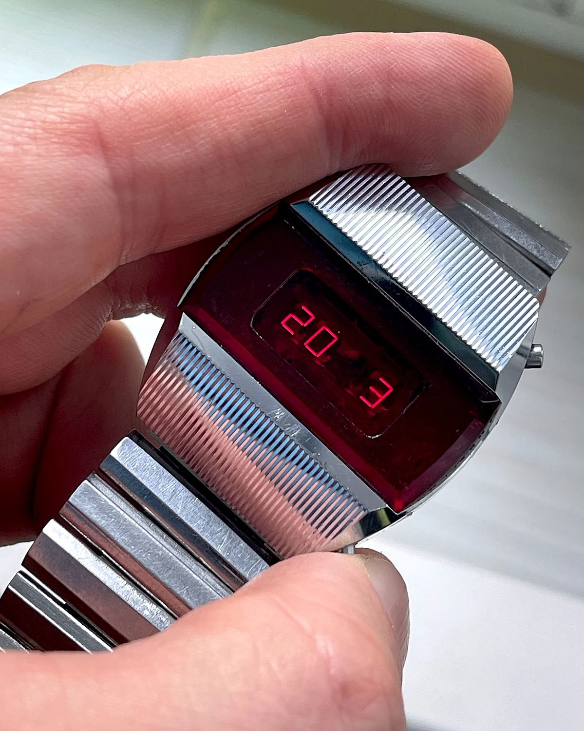 First Red LED Digital Vintage USSR Wrist Watch Electronika E-1 Pulsar with box and passport!