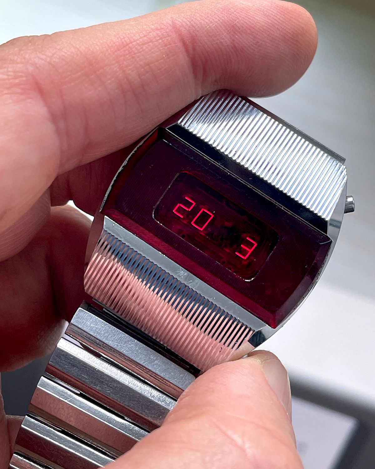First RED LED Digital Vintage USSR Wrist Watch Electronika E-1 Pulsar with box and passport!
