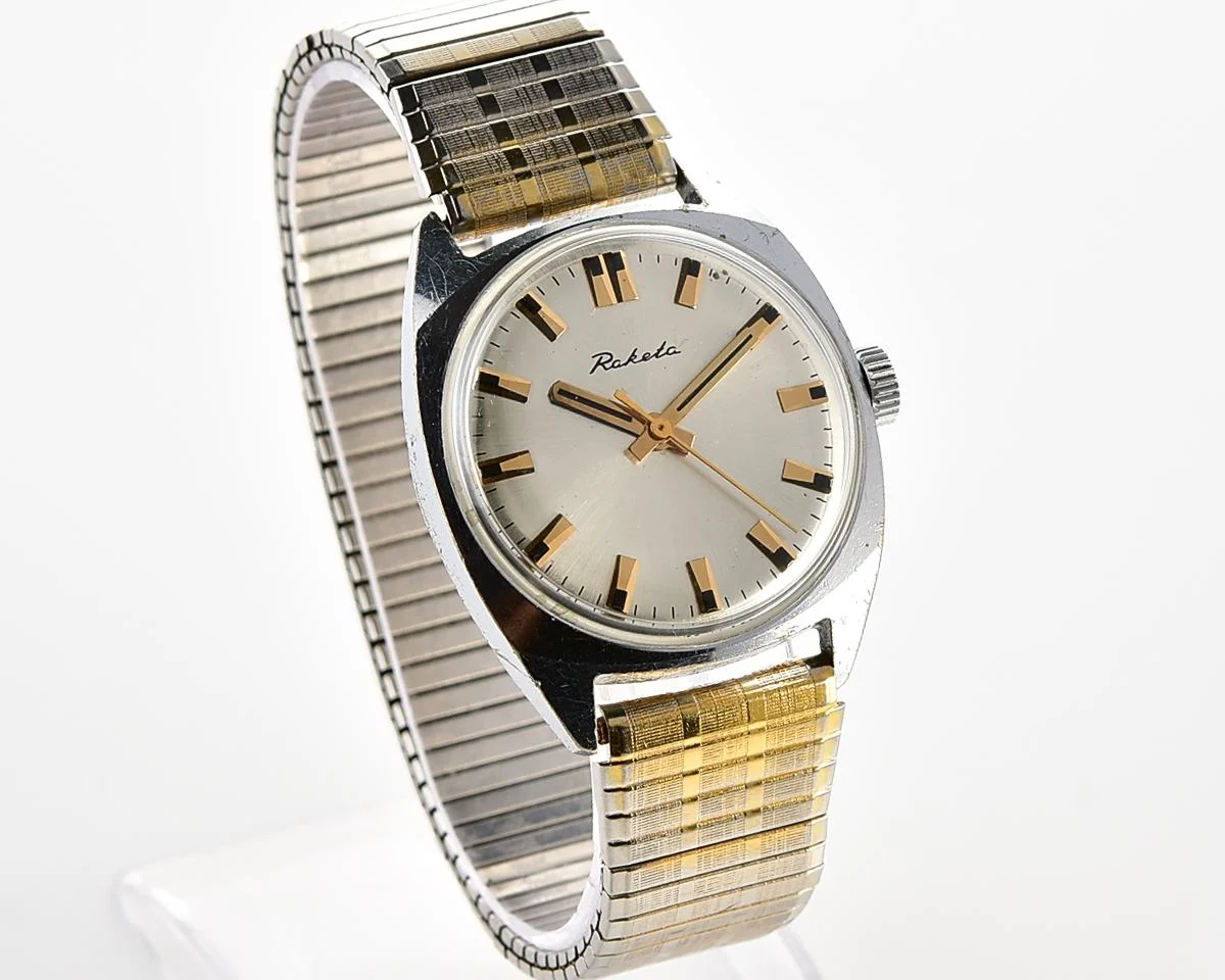 Vintage Soviet Raketa mechanical wristwatch