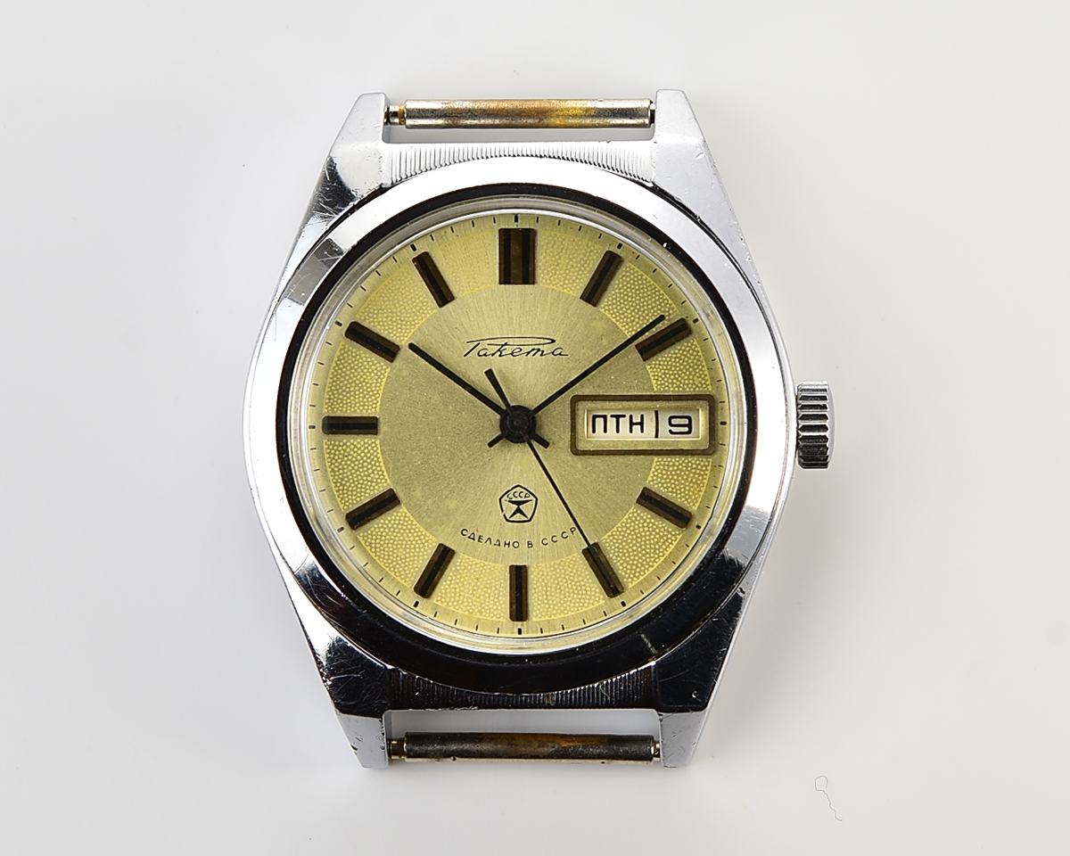RAKETA vintage mechanical wristwatch with double calendar