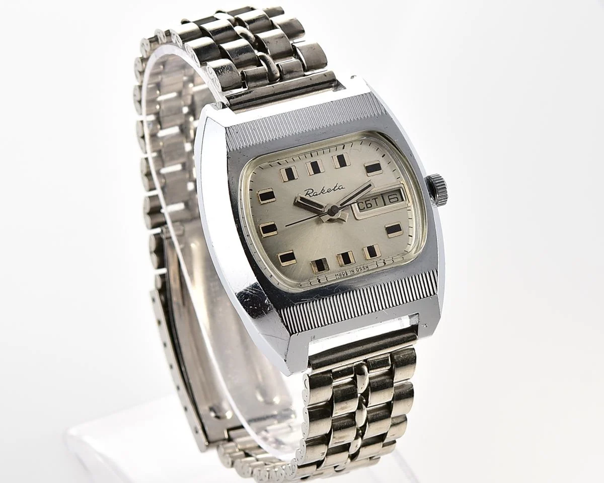 Vintage Soviet Raketa mechanical wristwatch