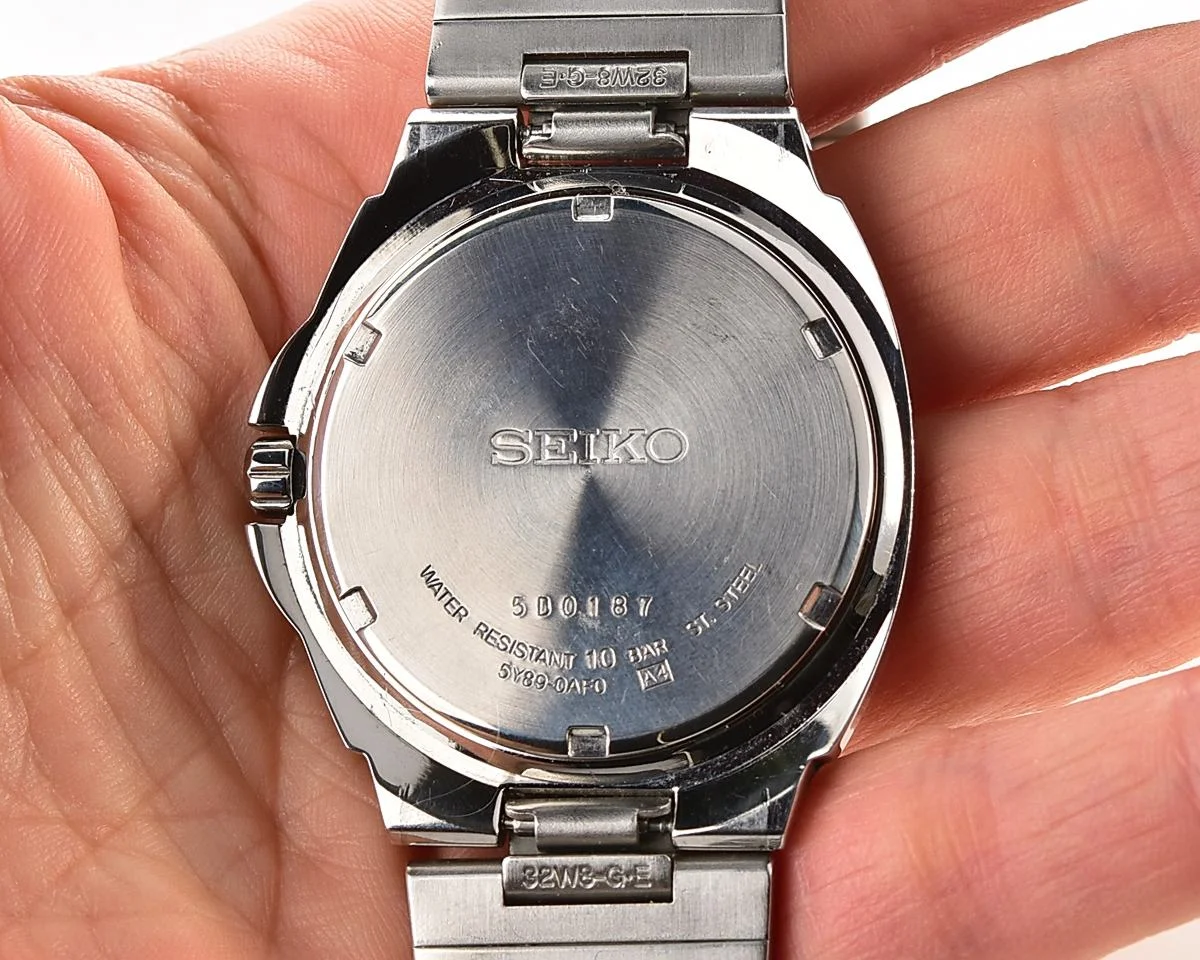 Vintage Seiko Multi-Calendar Quartz Watch with Deep Teal Globe Dial