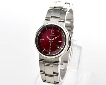 Seiko Lukia ladies watch with striking deep red "sunray" dial