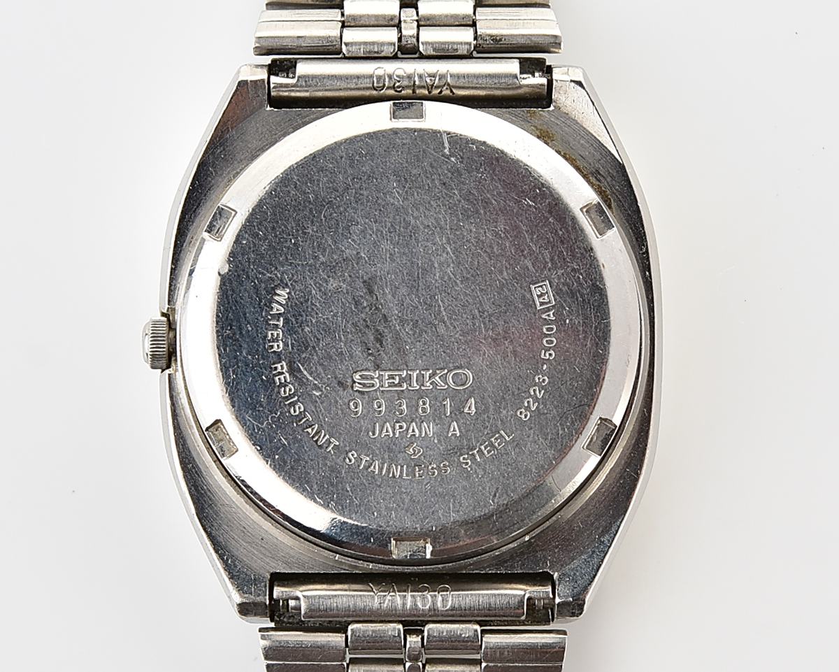 SEIKO Quartz stainless steel automatic quartz TV dial watch with day/date calendar, from September 1979
