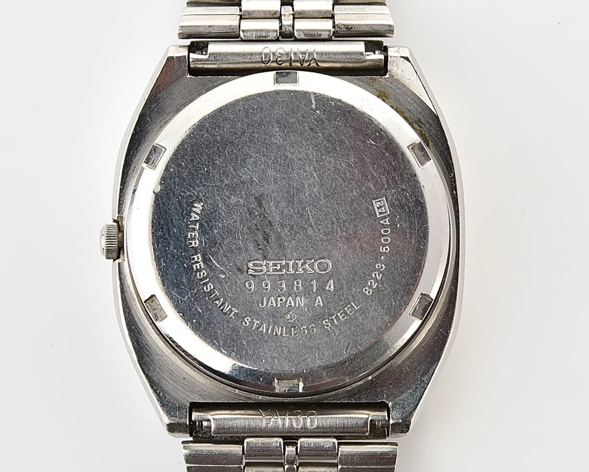 Seiko Quartz stainless steel quartz TV dial watch with day/date calendar, from September 1979