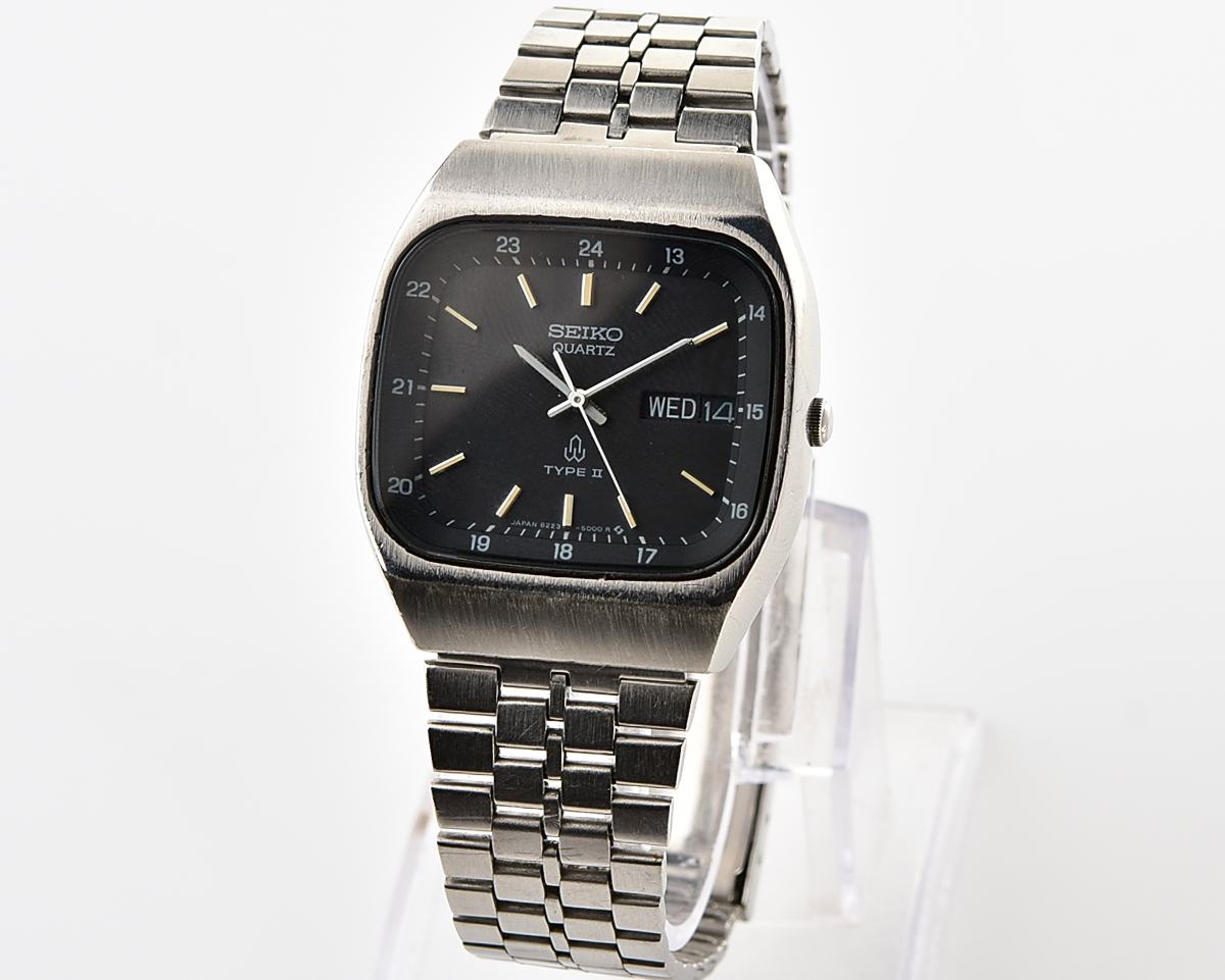 SEIKO Quartz stainless steel automatic quartz TV dial watch with day/date calendar, from September 1979