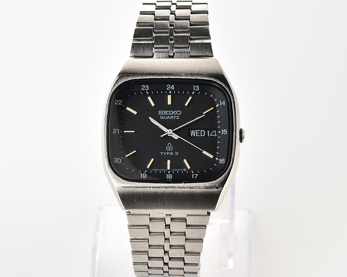 SEIKO Quartz stainless steel automatic quartz TV dial watch with day/date calendar, from September 1979