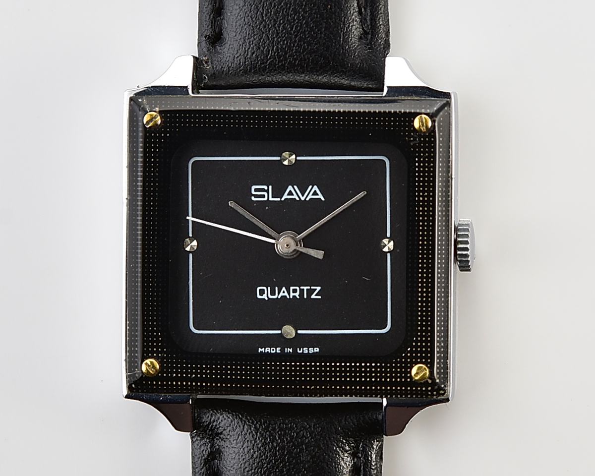 Automatic soviet SLAVA with quartz movement in unusual square body