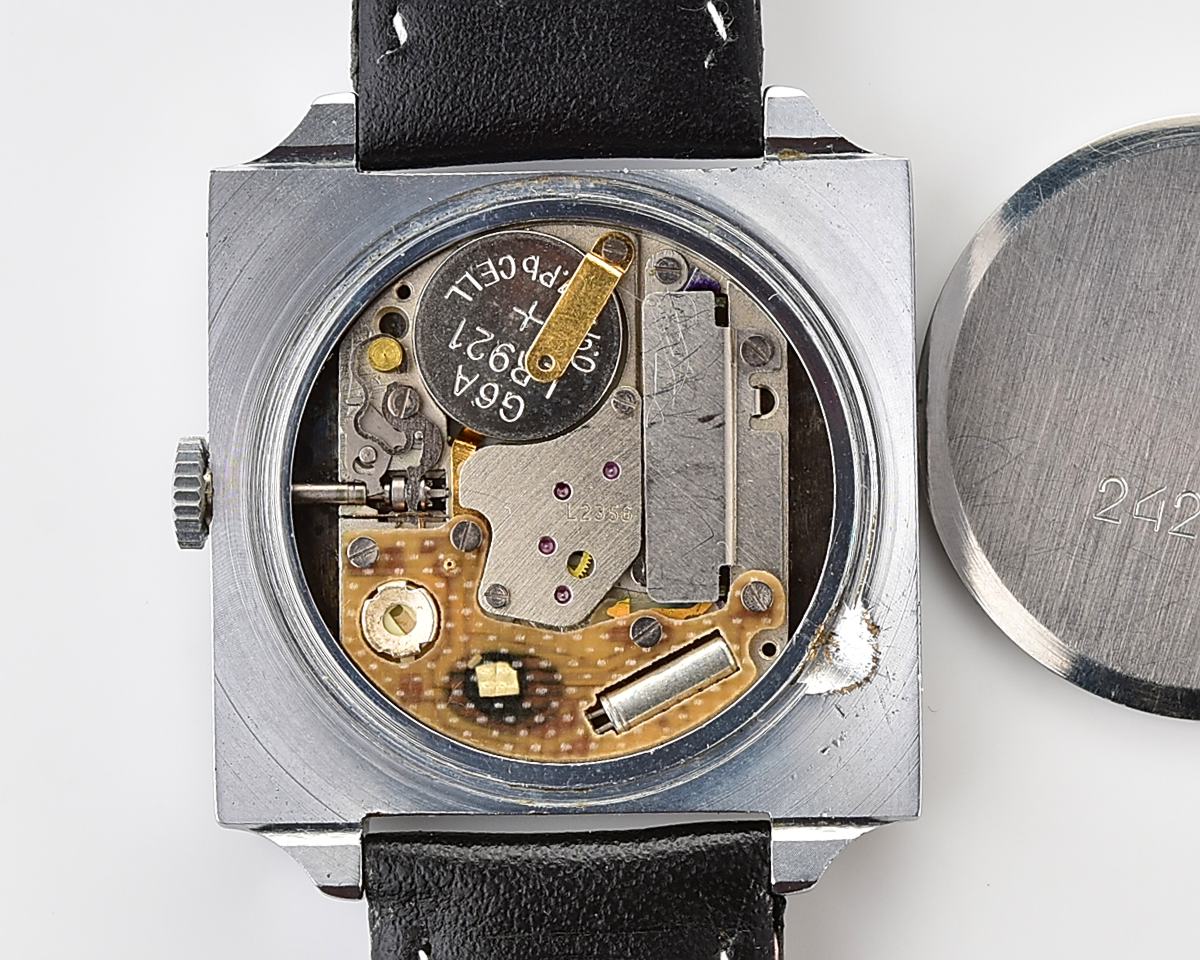 Automatic soviet SLAVA with quartz movement in unusual square body