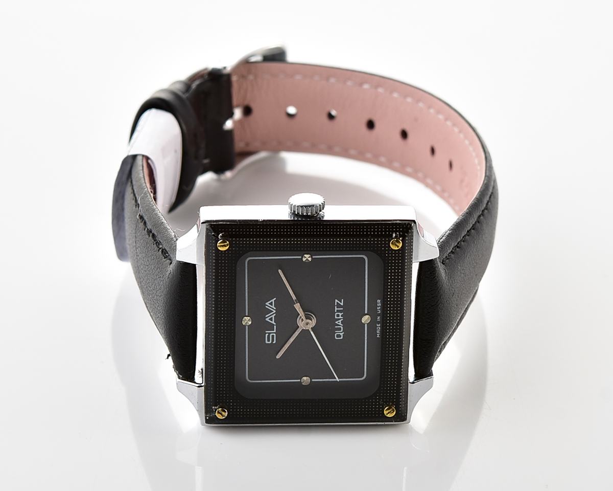 Automatic soviet SLAVA with quartz movement in unusual square body