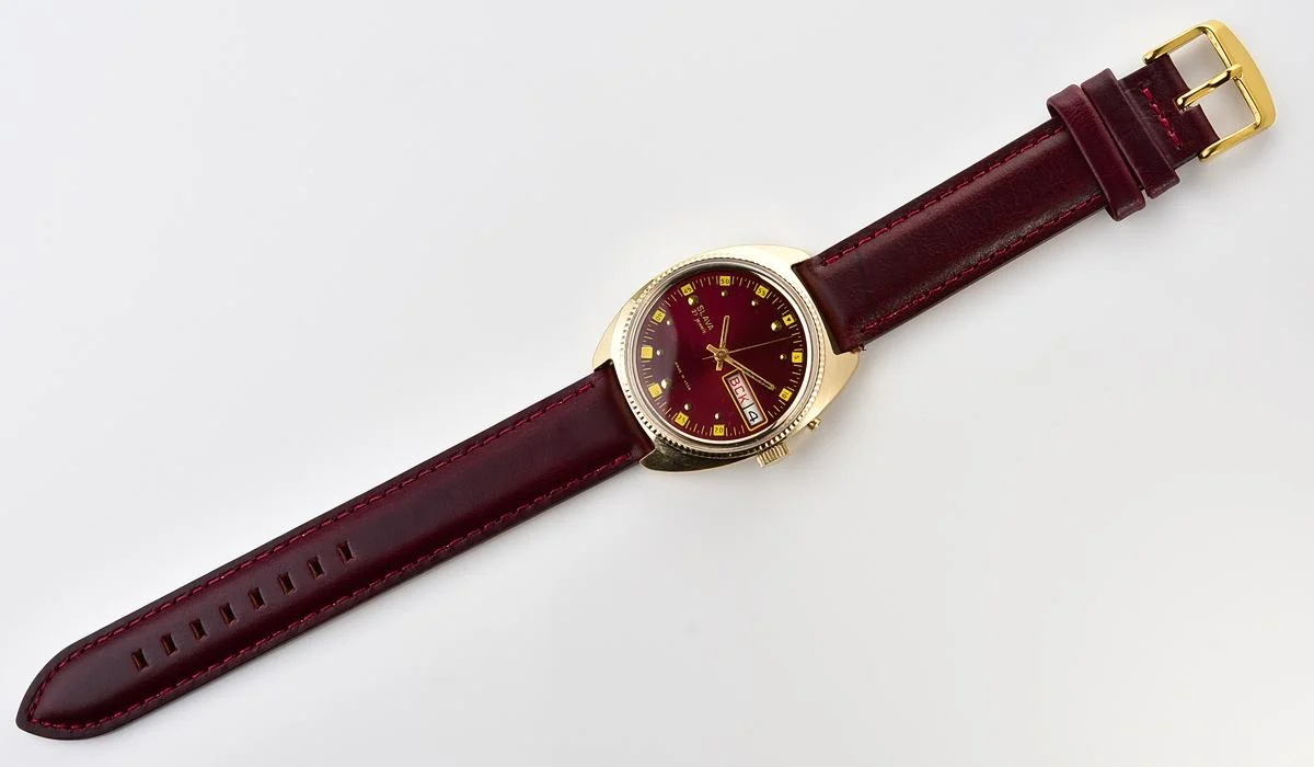 Excellent Soviet Slava gold-plated mechanical wristwatch
