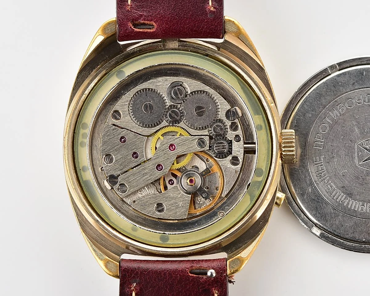 Excellent Soviet Slava gold-plated mechanical wristwatch