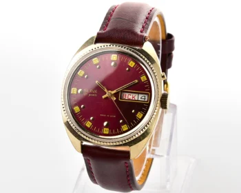 Excellent Soviet Slava gold-plated mechanical wristwatch