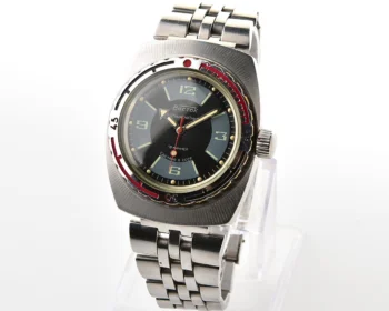 Soviet Vostok Amphibia watch, stainless steel tonneau case