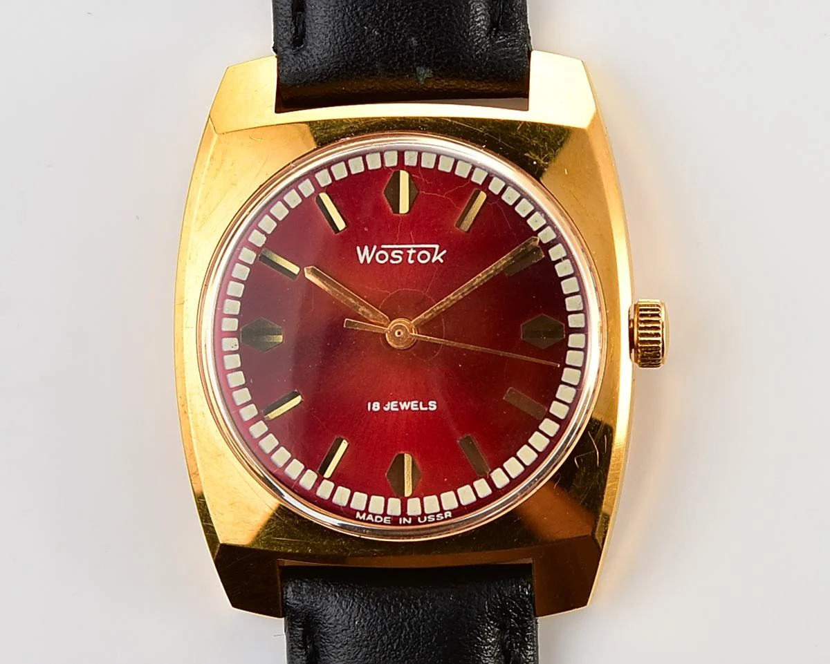 Soviet Wostok (Vostok) vintage gold-plated mechanical wristwatch